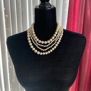 CHANEL multi strand pearl necklace